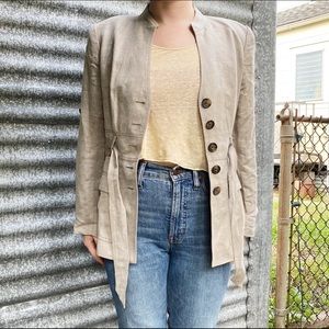 Calvin Klein Herringbone Belted Jacket